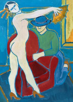 SUPERB 1900-1999 FRENCH MODERNIST PAINTING - NUDE MODEL IN INTERIOR ROOM