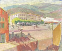 RAYMOND HEUDEBERT (1894-1991) FRENCH FAUVIST OIL - FISHING HARBOUR LANDSCAPE