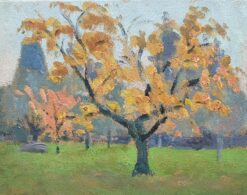 RENE HUTET (1907-1994) FRENCH IMPRESSIONIST OIL - AUTUMN TREES LANDSCAPE
