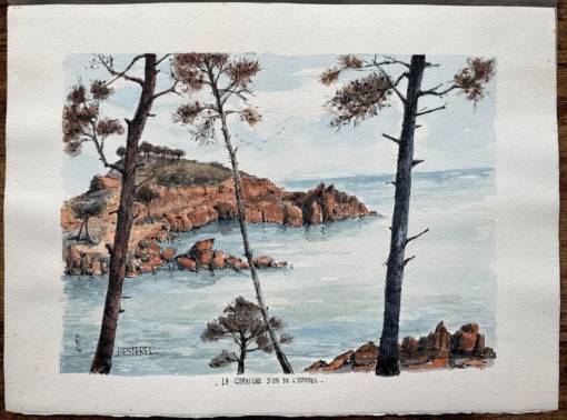 French Riviera Watercolor of Corniche d’Or & Estérel Coastline - Image 2
