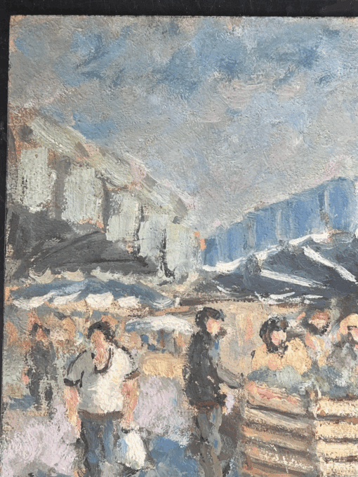 Figures At A Summers Days Fruit Market French Oil Painting - Image 4