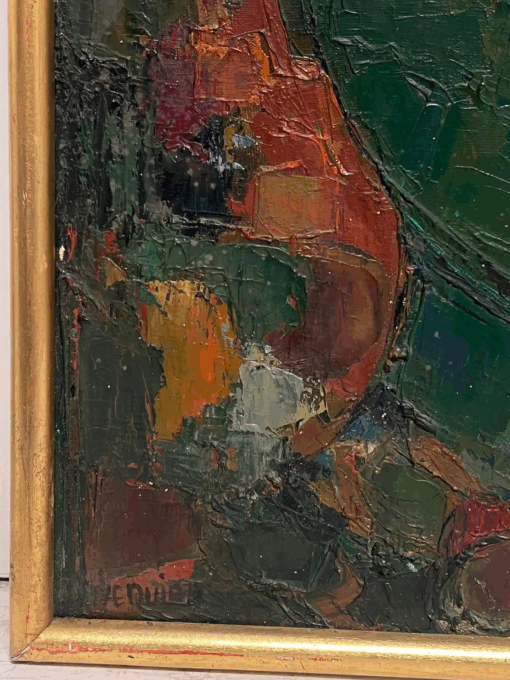 Mid 20th Century French Modernist Signed Oil Painting Head Portrait Woman - Image 7