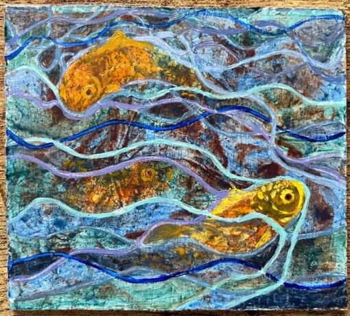 1960's British Surrealist Oil Painting - "Goldfish" - Image 2