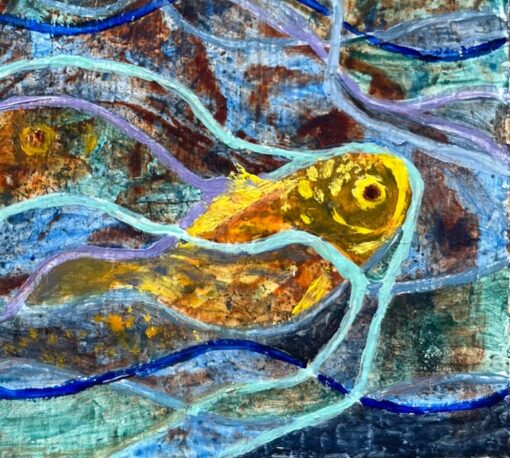 1960's British Surrealist Oil Painting - "Goldfish" - Image 3