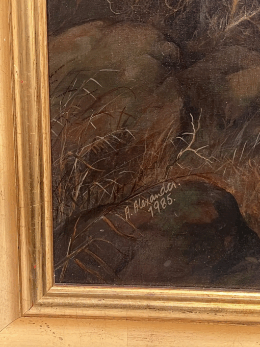 Large British Sporting Art Country House Oil Painting Portrait of Hunting Hound - Image 5