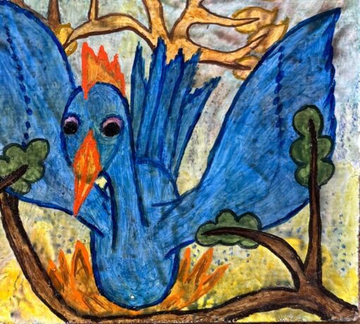 1960's British Surrealist Oil Painting - The Phoenix Among Trees - Image 3