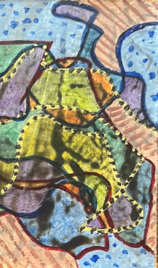 1960's British Surrealist Oil Painting - Interwoven Pathways and Patterns - Image 3