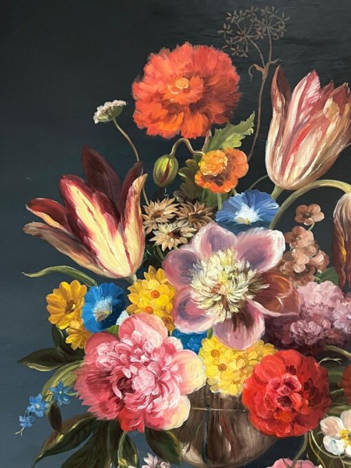 Fine Dutch Classical Still Life Oil Painting Ornate Flowers in Bowl Signed - Image 5