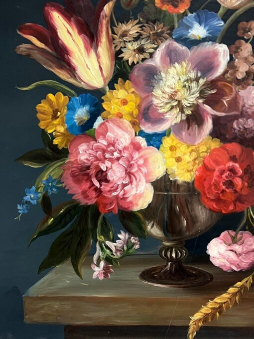 Fine Dutch Classical Still Life Oil Painting Ornate Flowers in Bowl Signed - Image 7