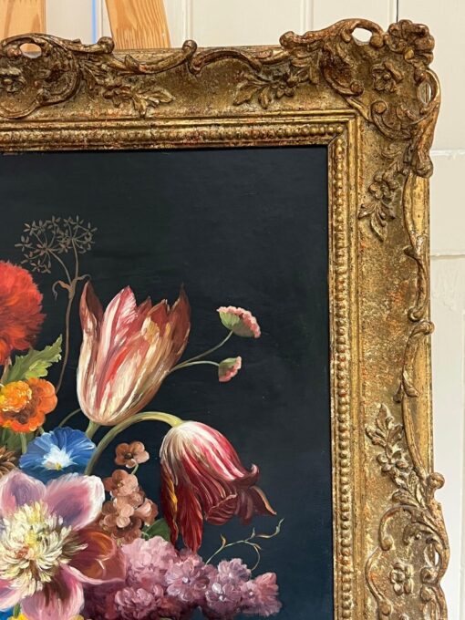 Fine Dutch Classical Still Life Oil Painting Ornate Flowers in Bowl Signed - Image 10