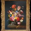 Fine Dutch Classical Still Life Oil Painting Ornate Flowers in Bowl Signed