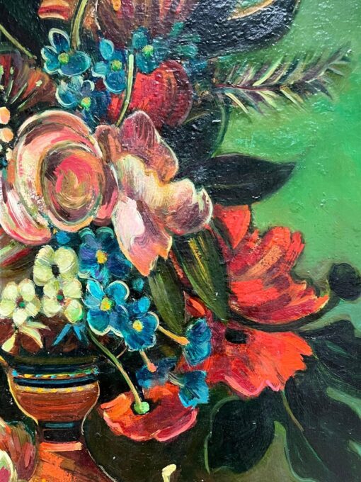 Large Classical Still Life of Flowers Signed French Oil Painting on Canvas - Image 4