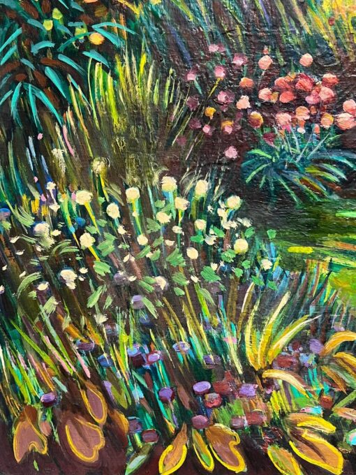 The Provence House Flower Garden Large 20th Century French Oil Painting - Image 9