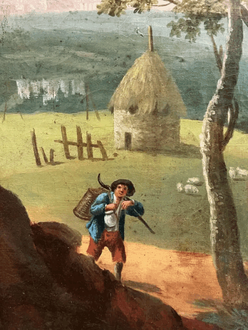Very Large 18th Century French Romantic Classical Landscape Figure in Roman View - Image 6
