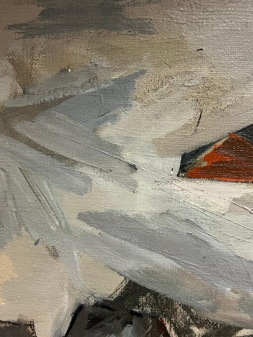 Huge 1960's French Modernist Cubist Abstract Oil Painting Jagged Shapes - Image 7