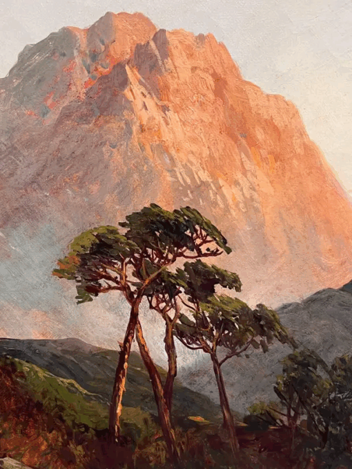 Antique Scottish Highlands Sunset over the River Glen Valley Signed Oil Painting - Image 4