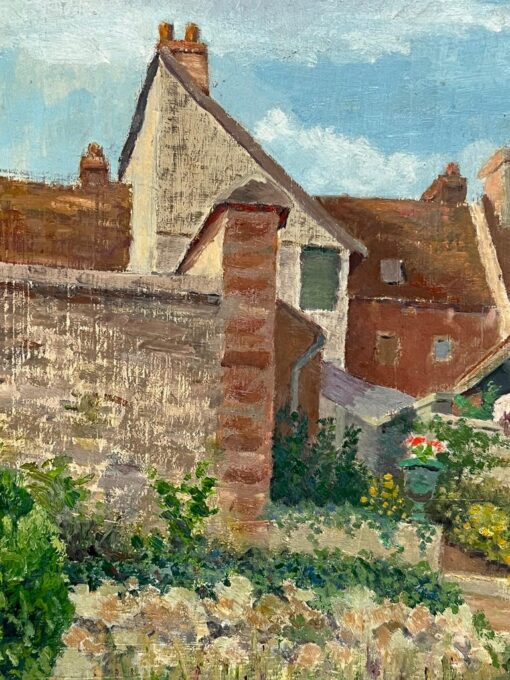 1950's French Post Impressionist Signed Oil Lady under Parasol in French Garden - Image 4