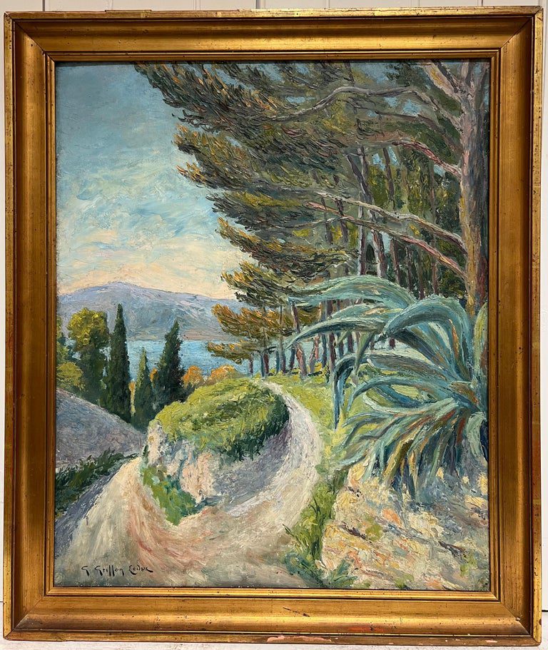 Mid 20th Century French Post-Impressionist Landscape Pine Trees Coastal Path - Image 5
