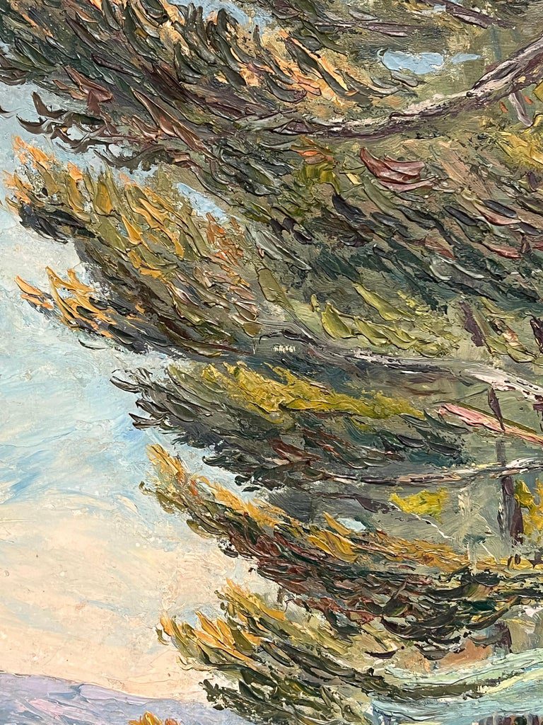 Mid 20th Century French Post-Impressionist Landscape Pine Trees Coastal Path - Image 9
