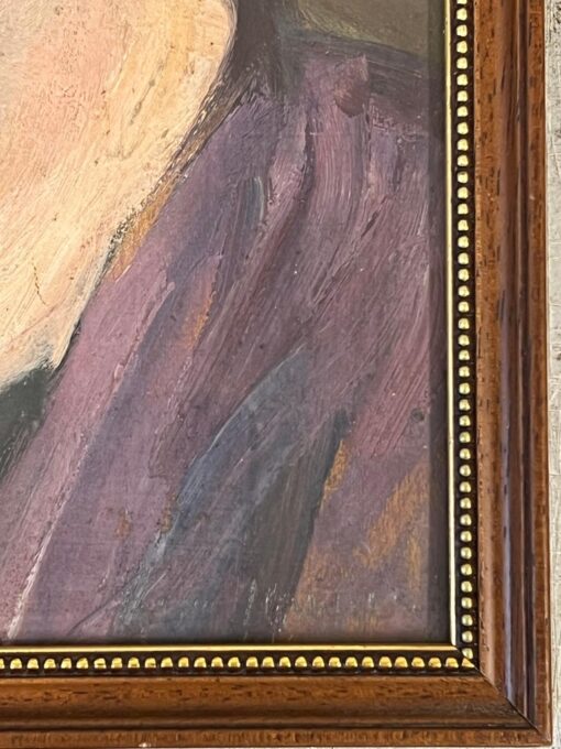 1930's French Oil Painting Introspective Portrait of a Woman in Deep Thought - Image 5