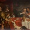 Huge 17th Century Flemish Old Master Oil Painting Figures Playing Cards