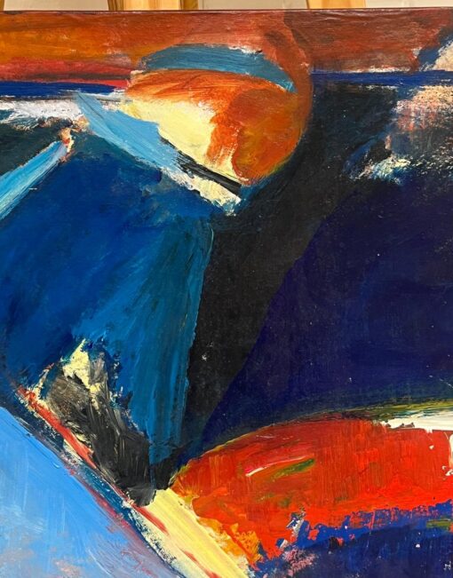 Large French 20th Century Abstract Expression Oil Painting on Canvas - Image 3