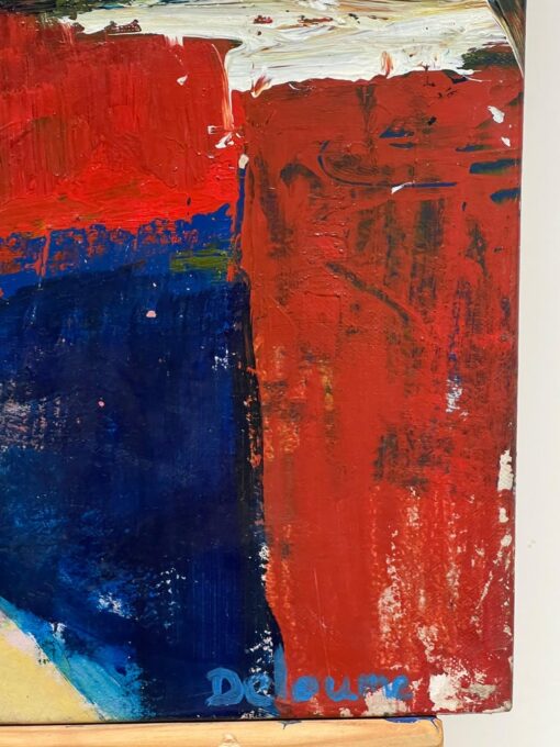 Large French 20th Century Abstract Expression Oil Painting on Canvas - Image 5