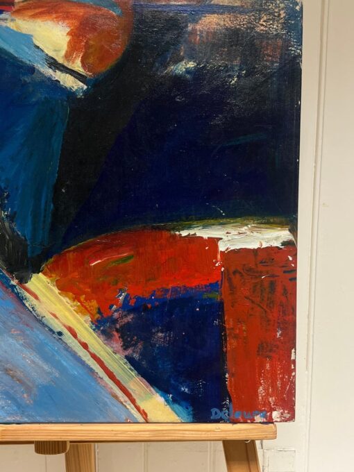 Large French 20th Century Abstract Expression Oil Painting on Canvas - Image 6