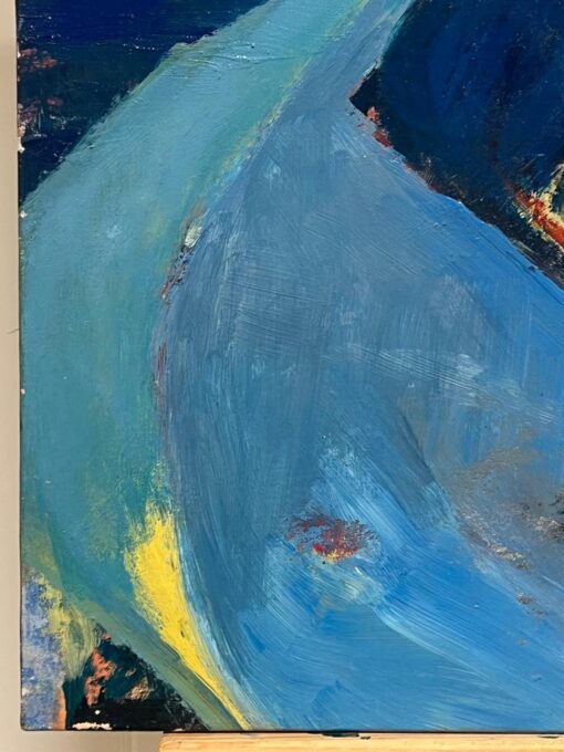 Large French 20th Century Abstract Expression Oil Painting on Canvas - Image 7
