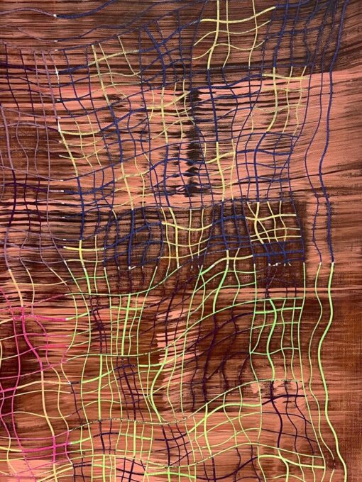 French 20th Century Abstract Composition Oil Painting on Canvas - Image 5