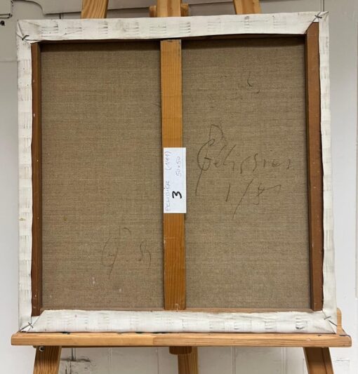 French 20th Century Abstract Composition Oil Painting on Canvas - Image 10