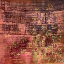 French 20th Century Abstract Composition Oil Painting on Canvas