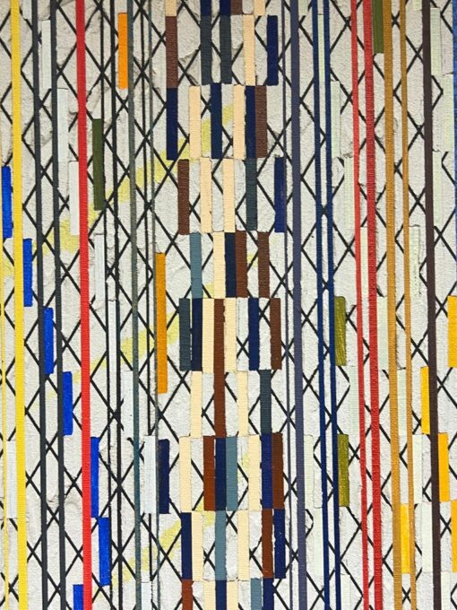 French 20th Century Geometric Abstract with Intersecting Lines and Bold Colors - Image 4