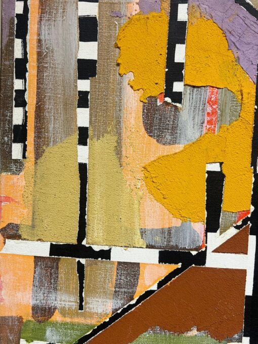 French 1970's Abstract Composition Mixed Media Painting on Canvas signed/ dated - Image 6