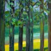 French 20th Century Lush Forest View with Vibrant Colors Impressionist Oil