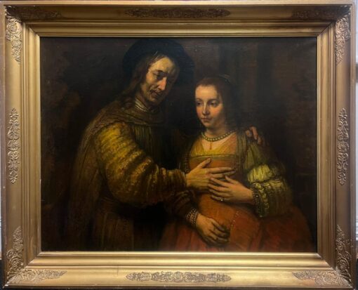 Huge Antique Dutch Old Master Oil Painting The Jewish Bridge after Rembrandt - Image 3