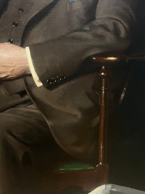 Huge British Mid 20th Century Portrait of a Bank Manager Signed Oil Painting - Image 10