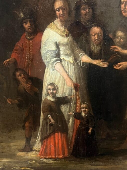 Fine 17th Century Dutch Old Master Oil Painting Interior Scene Many Figures - Image 3