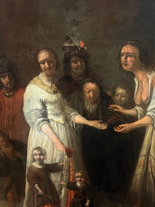 Fine 17th Century Dutch Old Master Oil Painting Interior Scene Many Figures - Image 6