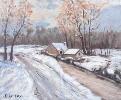 French Cottages Buried In The Snow Covered Village Tracks Oil Painting