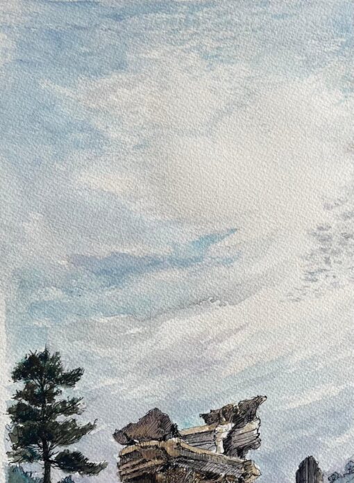 French Watercolor of Ruins of Glanum in Saint-Rémy-de-Provence - Image 5