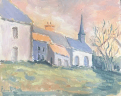 Small Rural Village Village In The Summer Light French Oil Painting