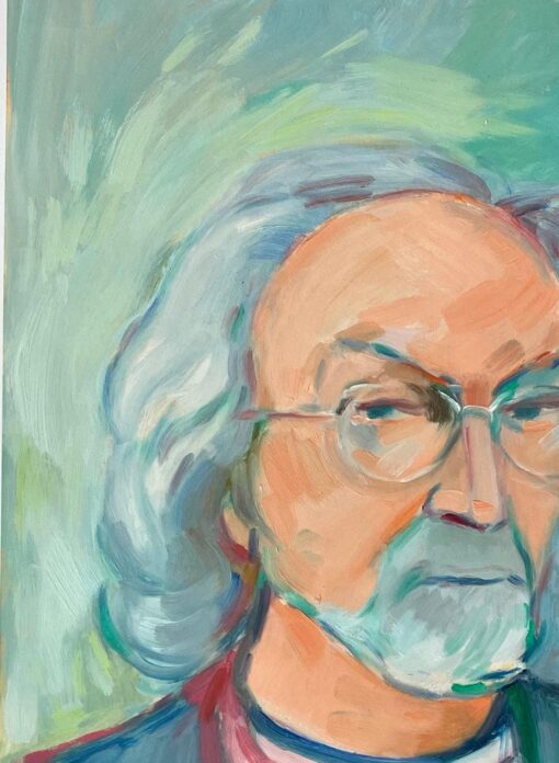 Portrait of a Gentleman with Glasses - Contemporary Oil Painting - Image 5