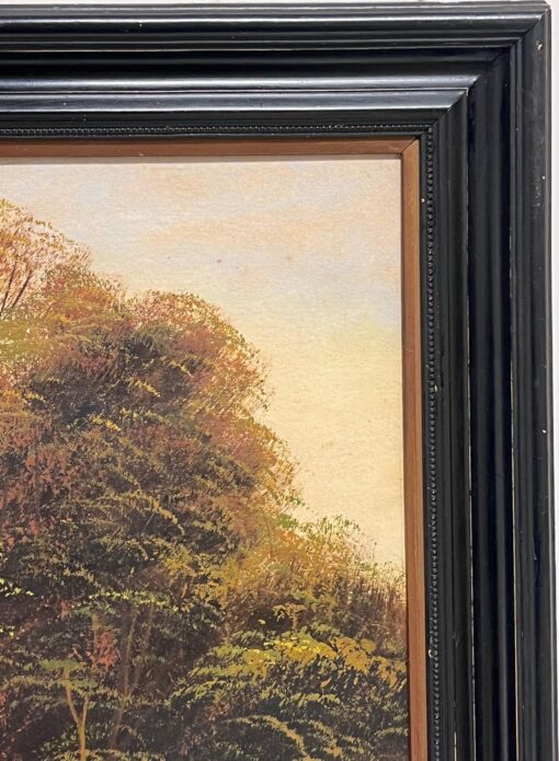 Tranquil Pastoral Landscape River Grazing Banks of Sunset River Landscape Oil - Image 5