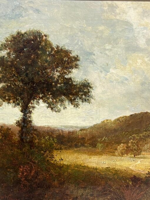 Victorian English Signed Oil Painting 1870's Rural Country Landscape Gilt Framed - Image 5