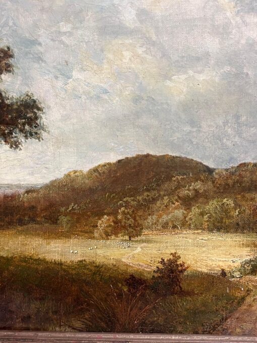 Victorian English Signed Oil Painting 1870's Rural Country Landscape Gilt Framed - Image 6