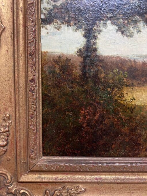 Victorian English Signed Oil Painting 1870's Rural Country Landscape Gilt Framed - Image 7