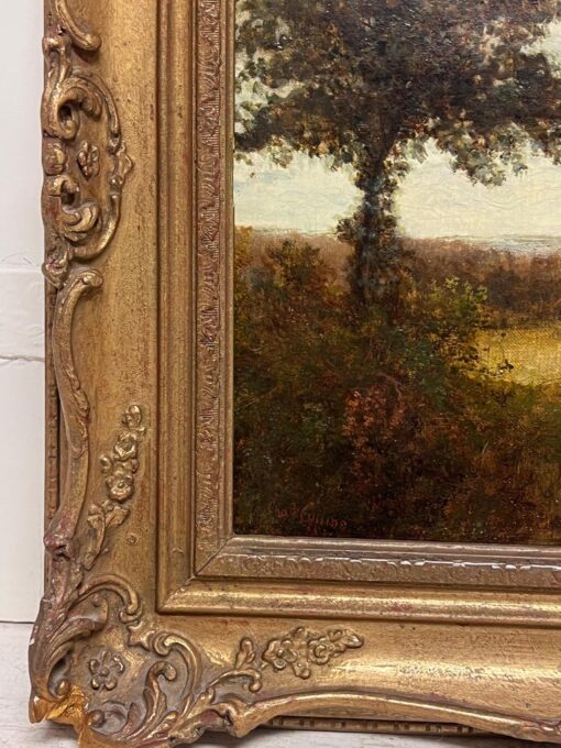 Victorian English Signed Oil Painting 1870's Rural Country Landscape Gilt Framed - Image 9