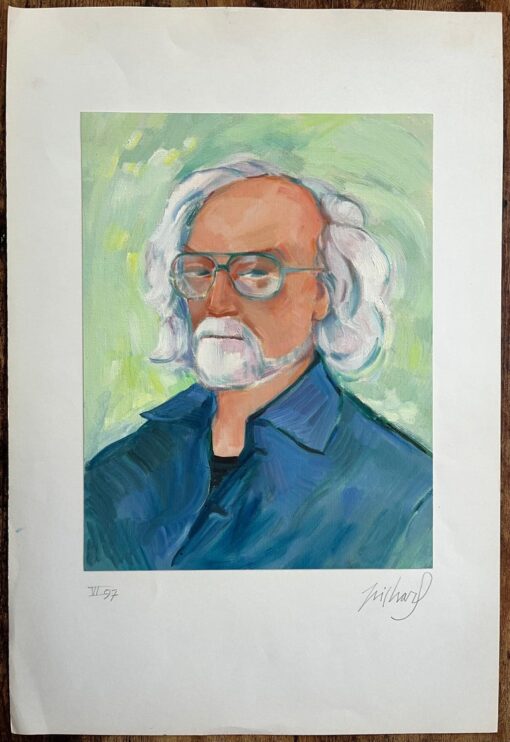 Portrait of a Gentleman in Blue with Glasses - Expressive Oil Painting - Image 2