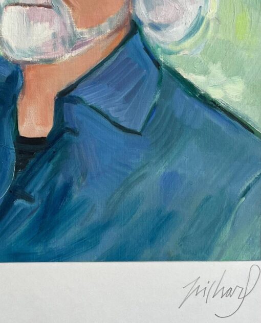 Portrait of a Gentleman in Blue with Glasses - Expressive Oil Painting - Image 4